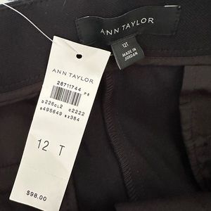 Ann Taylor Marina Wide Leg Crop Pant black 12 tall